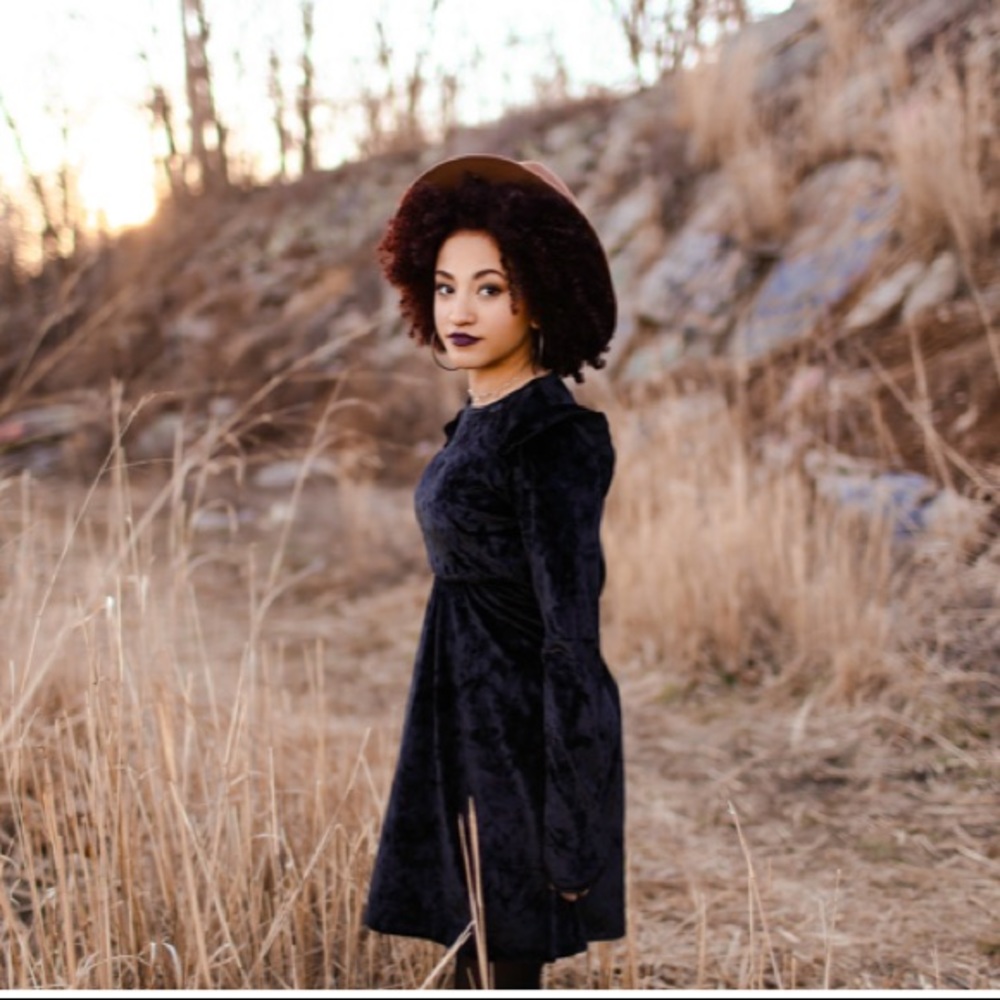 black velvet dress